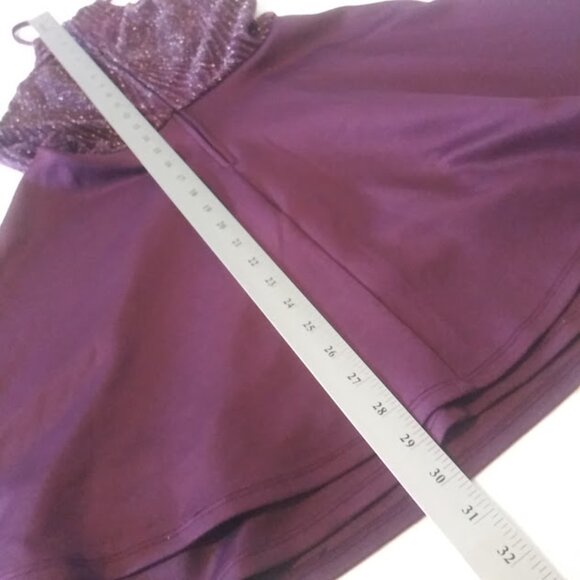 Xtraordinary women's size 9 plum metallic haltar dress - Picture 11 of 15
